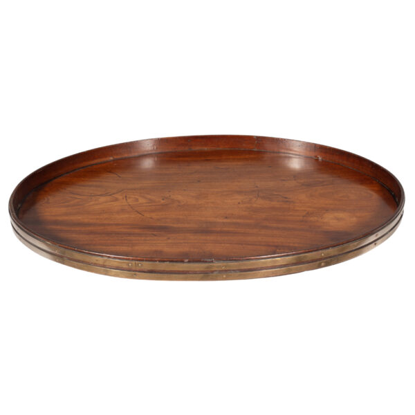 Regency Mahogany and Brass Bound Oval Tray