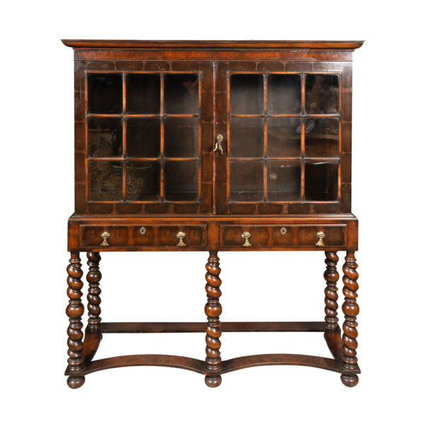 William and Mary Style Walnut Cabinet on Stand