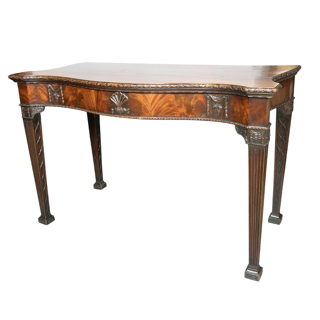 George III Mahogany Serpentine Serving Table - David Neligan Antiques